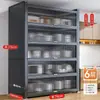 Estantería de almacenamiento de cocina independiente, gabinete de almacenamiento funcional de varias capas para montaje en pared con una encimera de losa de roca para cortar y servir alimentos