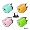 Cargador Rápido Transfronterizo Pd30W Cáscara Transparente de Cristal Puerto Dual 20W A+C Puerto Múltiple Adecuado para Cargador de Apple