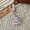 Chaveiro Mini Bolo Transparente para Sobremesa, Pingente Realista de Bolo de Frutas Brinquedo Alimentício, Chaveiro Feminino Pingente para Bolsa