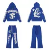 Sudadera con Estampado de Letras Hellstar Hellstar Conjunto de Pantalones Casuales Holgados para Hombre