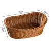 Cesta de Armazenamento Pequena de Rattan Sintético para Frutas Cesta de Armazenamento Trançada Cesta de Lanches para Restaurante Cesta para Batatas Fritas Cesta de Armazenamento para Mesa Venda por Atacado