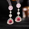 Yiwu Accesorios Lujo Ligero Alto Sentido Pendientes Directo de Fábrica Joyería para Orejas Femenina Triángulo Geométrico Circonita Pendientes Coreanos