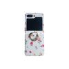 Funda sencilla de cuero con impresión a color inalámbrica para pantalla plegable Z FLIP5, funda protectora con anillo para teléfono móvil floral zflip4