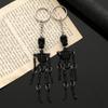 Chaveiro de Caveira Luminosa Multi-articulação Caveira Brincos Acessórios Artesanato Halloween Cabeça de Fantasma Chaveiro