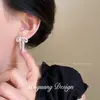 Pendientes de Lazo Estilo Ballet "Cinta Ondulada", Pendientes de Lujo Ligero y Exquisitos, Diseño de Nicho, Dulces Accesorios para Orejas de Cinta