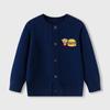 Venda Direta da Fábrica Primavera e Outono Europeu e Americano Infantil Cardigan Fino de Malha Bordado Desenho Animado Jaqueta Suéter 100% Algodão Meninos e Meninas