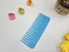 Peine plano de púas anchas de colores para cabello largo de mujer, suave y sin enredos, peine de púas grandes, venta al por mayor del fabricante, peine liso de plástico de púas largas