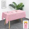 Venda Direta de Fábrica Atacado no Local Toalha de Mesa Xadrez para Festa Plástico Descartável 137*274