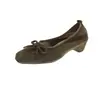 Zapatos de salón de suela blanda para mujer, con lazo empalmado, de corte bajo, que realzan la dulzura y el temperamento, con plataforma para aumentar la altura, estilo juvenil, pliegues suaves, bailarinas
