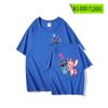 Camiseta Dizai de manga corta con cuello redondo y puntada periférica de animación, de algodón puro, para parejas, para bebé estrella, ropa de verano a juego.