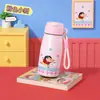 Copo térmico infantil Crayon Shin-chan, modelo novo para meninos e meninas, alto valor estético, copo fofo com canudo para escola, copo com canudo para beber diretamente