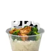 Caja de Embalaje Redonda de 1250ml Caja de Almuerzo Desechable Plástico Engrosado Transparente Caja de Almuerzo para Llevar Comida Rápida Tazón para Sopa con Tapa