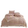 Padrão retrô francês outono e inverno veludo leite retrô francês jacquard novo conjunto de quatro peças para quarto de casa com babados