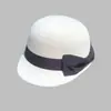 Sombrero de lana ecuestre para mujer de otoño e invierno, gorra vintage británica con lazo, sombrero de fieltro de moda francesa, fedora elegante