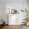 Gabinete de Chimenea Blanco Crema Estilo Francés, Gabinete Decorativo para Sala de Estar con Luces, Gabinete Luminoso de Almacenamiento, Gabinete de Entrada para Sesión de Fotos, Casa de Huéspedes Estilo Ins
