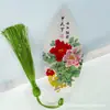 Marcadores de Página Estilo Chinês Flor de Peônia e Nervuras de Folha, Papelaria Educacional, Presentes Culturais para Amigos, Fornecimento Direto do Fabricante, com Marcadores de Página com Borla