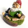 Adornos de regalo de Navidad, decoraciones de jardín, gnomos, manualidades de resina, estatuas de gnomos de dibujos animados, anciano con barba blanca