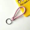 Llavero creativo de cuerda de cuero tejido a mano para pareja, llavero de coche, llavero al por mayor, colgante para bolso