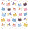 Pegatinas de arte de uñas de gato de peluche de dopamina de macarrón de colores en stock, pegatinas decorativas transparentes y lindas estilo ins de verano