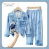 Comércio exterior pijamas infantis meninas primavera e outono cardigã de manga comprida bebê menina desenho animado roupa de casa conjunto fabricantes atacado