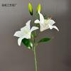 Nueva flor de lirio de 2 cabezas, simulación de flores para bodas, auditorio, arreglo floral al aire libre, decoración de interiores, flores falsas, comercio exterior