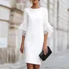 Vestido Elegante com Babados e Mangas Sino Slim Fit - Novo Estilo para Sites Independentes Europeus e Americanos da Amazon 2026