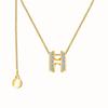 Ventas Directas de Fábrica Plata S925 Diseño H Collar con Borla para Mujer Sin Decoloración Transmisión en Vivo Popular Estilo Nuevo de Verano Japonés y Coreano