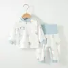 Roupas de bebê recém-nascido macaco lebre primavera outono e inverno algodão classe a roupas de outono para bebê calças de outono conjunto dividido
