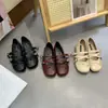 Zapatos Mary Jane Delgados de Moda con Hebilla Irregular para Mujer, Nuevos para Primavera 2026, Zapatos Planos Bajos de una Sola Hebilla con un Aspecto Elegante