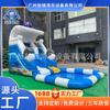 Tobogán inflable regadera completa equipo de diversión inflable para exteriores con tobogán de agua para piscina pedido mínimo