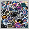 50 pegatinas vintage de espacio, materiales geniales de grafiti de galaxias y planetas para agendas, equipaje, tazas de té con leche y papelería