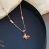 Collar de Mariposa que No se Desvanece para Mujer Cadena para Clavícula de Celebridad de Internet de Moda 2025 Nuevo Acero de Titanio Diseño de Nicho Estilo Minimalista Ins