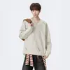 Sudadera Desan de canalé con bordado tridimensional de cuello redondo para hombre talla grande, nuevo top de moda otoño e invierno de corte holgado para personas de mayor tamaño