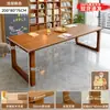 Escritorio para sala de estar, escritorio largo grande para leer y estudiar, mesa de comedor para el hogar, mesa doble larga, estación de trabajo para computadora