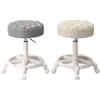 Taburete con Ruedas, Taburete Redondo Giratorio Ajustable para Salón de Belleza, Taburete de Trabajo para Peluquería y Salón de Uñas, Silla con Respaldo, Triple Protección, Piel de Microfibra