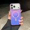 Capa Magnética com Padrão de Onda Colorida para iPhone 18 Pro Max IMD que Muda de Cor Apple 17 Avançado 16 À Prova de Queda