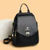 Mochila Transversal Tecida Feminina 2025 Nova Casual Grande Capacidade Bolsa Escolar Multifuncional Elegante Bolsa de Ombro Transversal