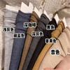 Meias Femininas de Algodão para Primavera e Outono, Meias de Cor Sólida da Moda para Combinar com Sapatos Pequenos de Couro, Meias Longas Pretas para Outono e Inverno