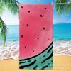 Toalha Grande Absorvente de Microfibra com Estampa Digital Listrada de Melancia na Praia Toalha de Praia Infantil para Natação e Banho