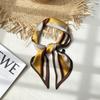 Bufanda de Primavera y Otoño pequeña larga retro francesa a rayas banda para el cabello Bufanda pequeña de verano bufanda decorativa para trenzas para mujer