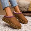 Botas de Nieve de Comercio Exterior para Hombres y Mujeres, Planas de Talla Grande, Mocasines Perezosos de Estilo Étnico, Pantuflas Cálidas de Algodón con Puntera, Botas de Nieve