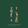 Pendientes de Navidad "Jingle Bells" Dulces Pendientes de Tachuela de Campana Roja Clips para Orejas Pendientes de Ambiente Clips para Orejas