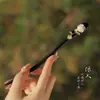 Pasador de Madera Nuevo Estilo Chino Pasador de Pelo Estilo Antiguo Pasador de Pelo para Mujer Alta Calidad Sentido de Suzuki Orquídea Estilo Nacional Combinación Falda de Cara de Caballo Pelo Pasador de Pelo