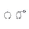 Nuevo tornillo de acero de titanio transfronterizo circonita uña para hueso de la oreja estrella de cinco puntas aretes aretes uña para cartílago de la oreja joyería popular para perforaciones