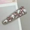 Exquisito Brillo Súper Brillante Geométrico Pedrería Perla Pinza Bb Estilo Occidental Coreano Lujo Accesible Flequillo Pinza Lateral Pinza para el Cabello