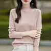 Camiseta base de cuello semi-alto para mujer 2026 nuevo top de punto estampado de primavera y otoño suéter de punto de otoño e invierno para mujer