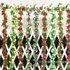 Enredaderas de Ratán de Rosa Simulada Techo de Sala de Estar Colgante de Pared Diseño Decoración de Boda Flores Falsas Flores de Planta Simulada