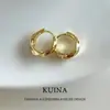 Nuevos aretes de aro dorados de diseño de nicho para mujer, aretes de aro geométricos simples retorcidos