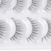 Pestañas Postizas Cruzadas Artificiales Naturales Cinco Pares de Tallos Transparentes de Deseo Puro Maquillaje Ligero Diario Ojo Plano de Cómic Pestañas Postizas