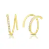 Aretes de Espiral de Plata S925 con Zirconia de Venta Caliente Transfronteriza Europea y Americana Aretes de Diseño Geométrico de Nicho de Sentido Avanzado Joyería